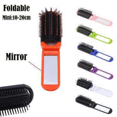 Plastik Katlanır Tarak Taşınabilir Makyaj Aynalı Tarak Katlanabilir Masaj Kız Kahkül Moda Kullanışlı Taşıma Çantası Tarak