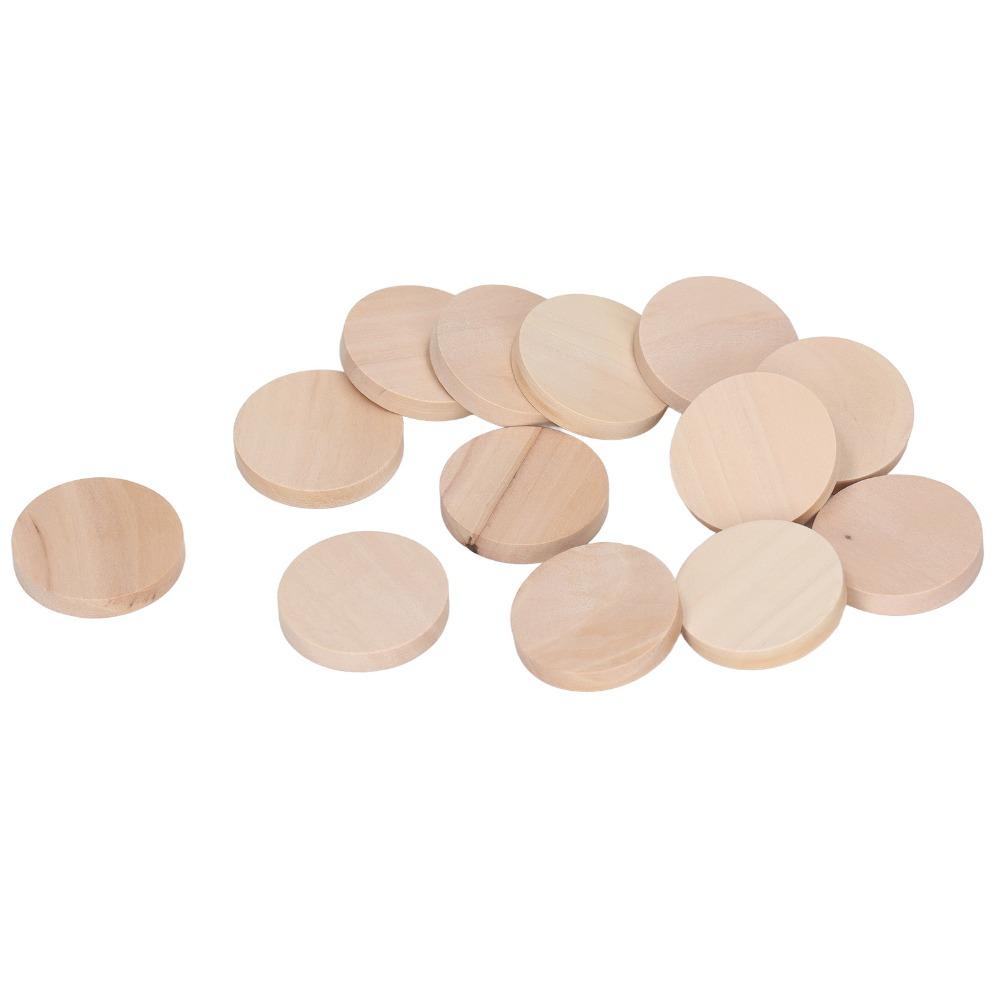 50PCS Round Wooden Circles Unfinished Surface 1.2 Inch Diameter Wood Slices 5mm Thick Wood Wood Cutouts Wood Carving