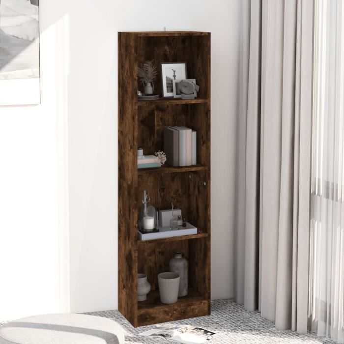 VidaXL Bibliothèque 4 niveaux Chêne fumé 40x24x143cm Bois d'ingénierie 816065