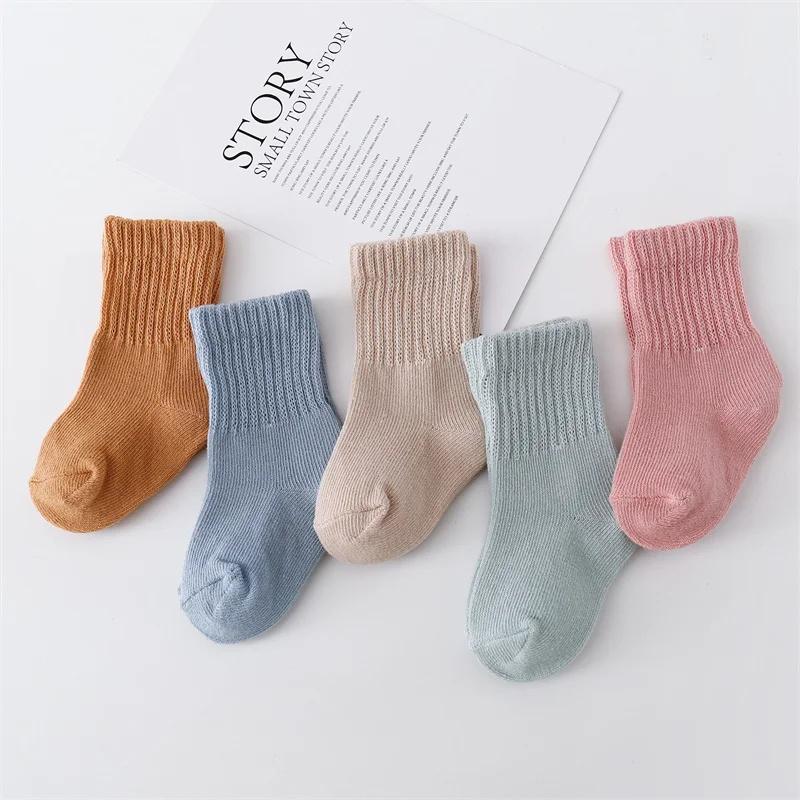 6Pairs/Lot Newborn Baby Boy Girl Sock Cotton Solid Color Comfort Infant Socks For Girls Boys Spring Autumn Korea Style 0-12Month