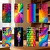 Rainbow Color Phone Case For Samsung S25,24,21,22,23,30,Ultra,20,Plus,Fe,Lite,Note Soft Black Cover