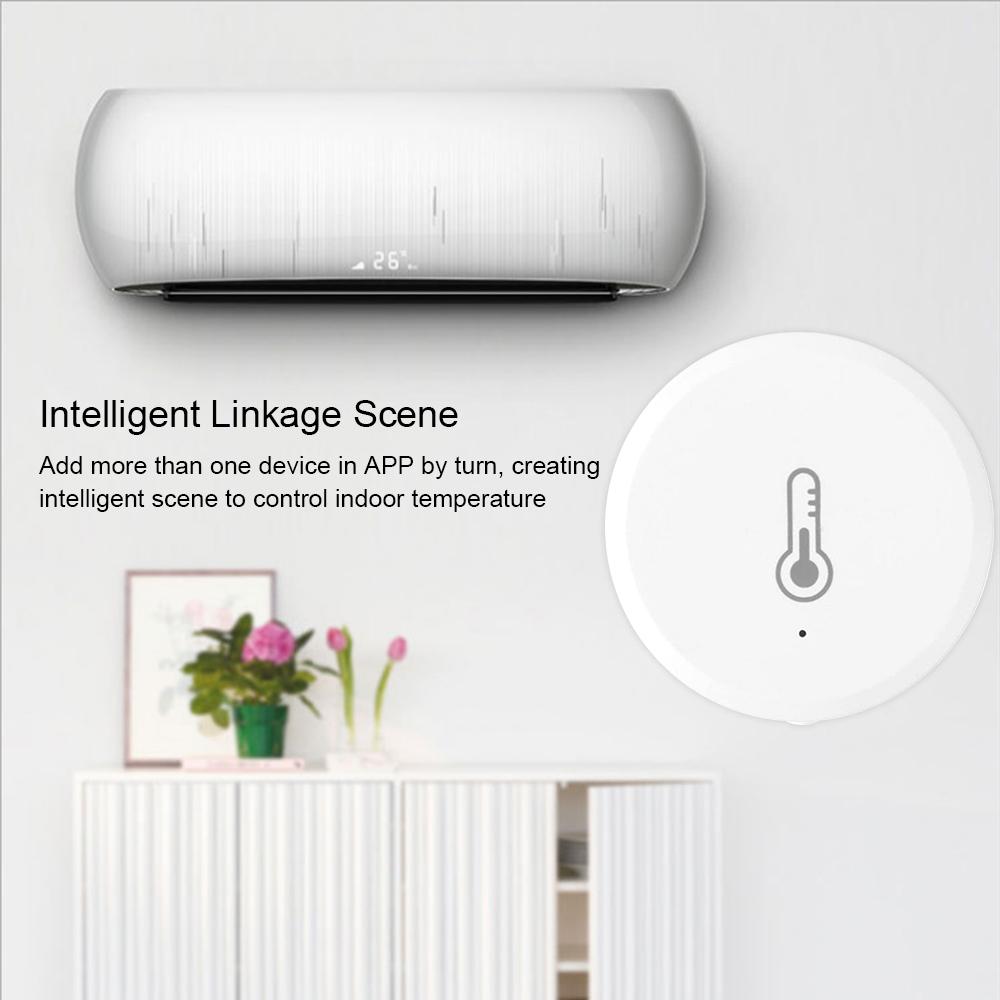 ZigBee Temperature Humidity Sensor with Alarm Function APP Control Indoor Temperature Humidity Monitor Smart