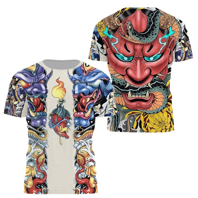 Japanese Samurai 3D Printed T-Shirts Summer Men Women Casual Fashion Oversized Short Sleeve T Shirt Male Tees Tops Man Clothing