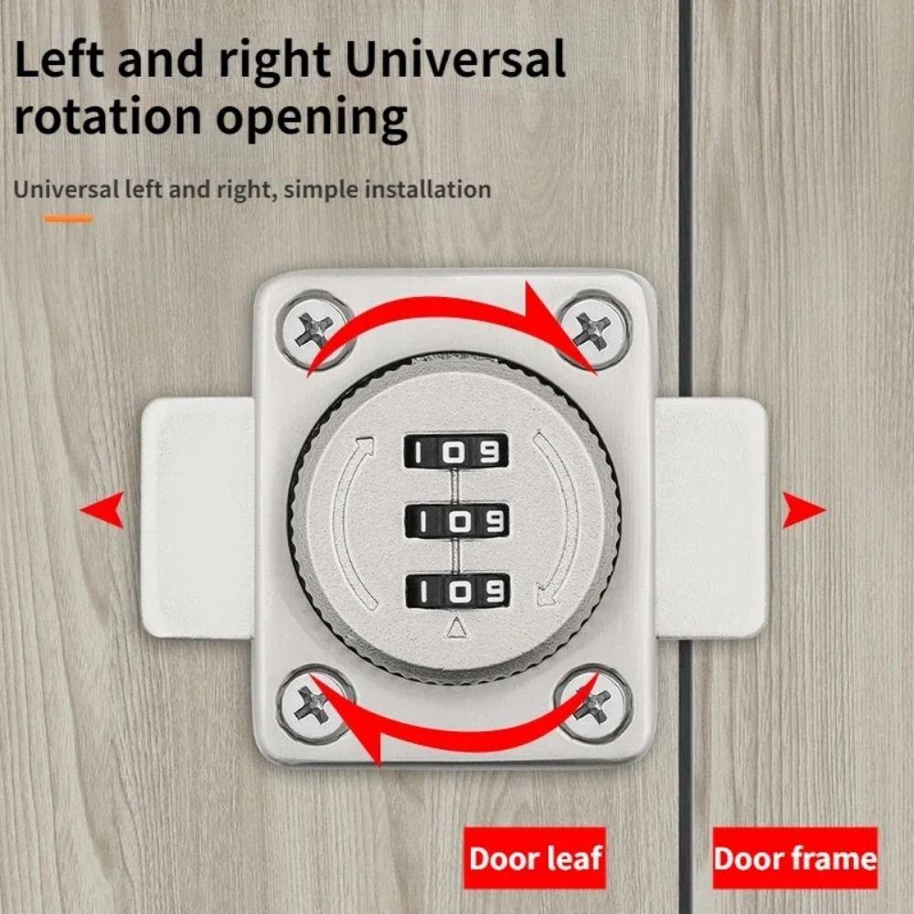 Security Protection Password Lock with 3 Digits Anti-Theft Door Password Catch  Entry Gate