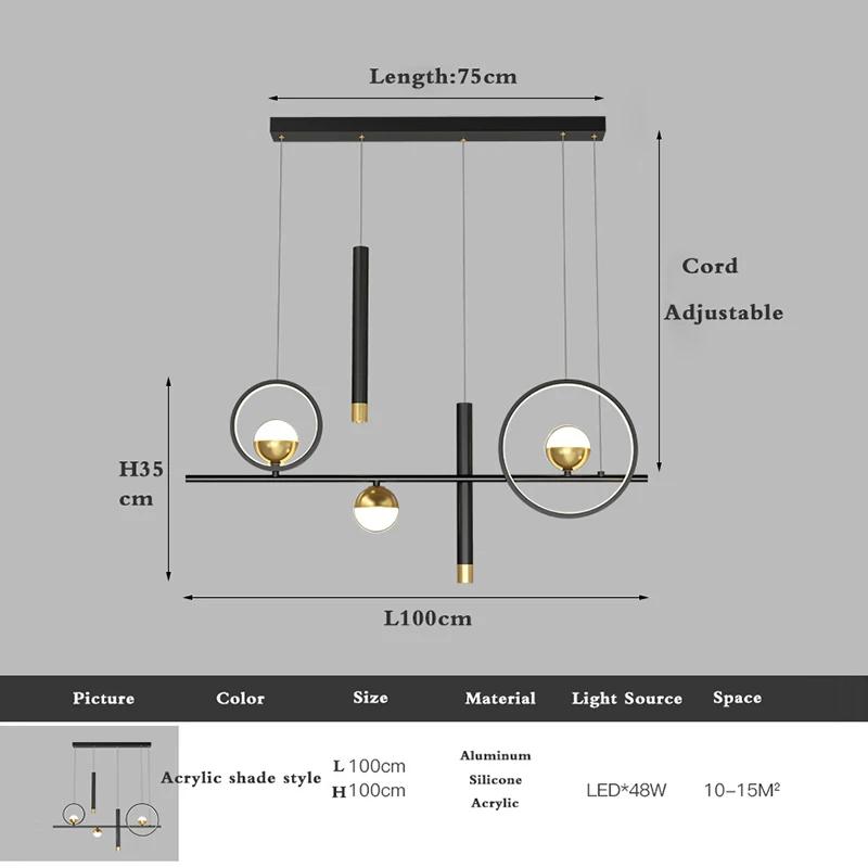 Nordic Led Restaurant Pendant Lights Modern Home Indoor Lighting Lamps Simple Dining Table Bar Table Chandeliers With Spotlight