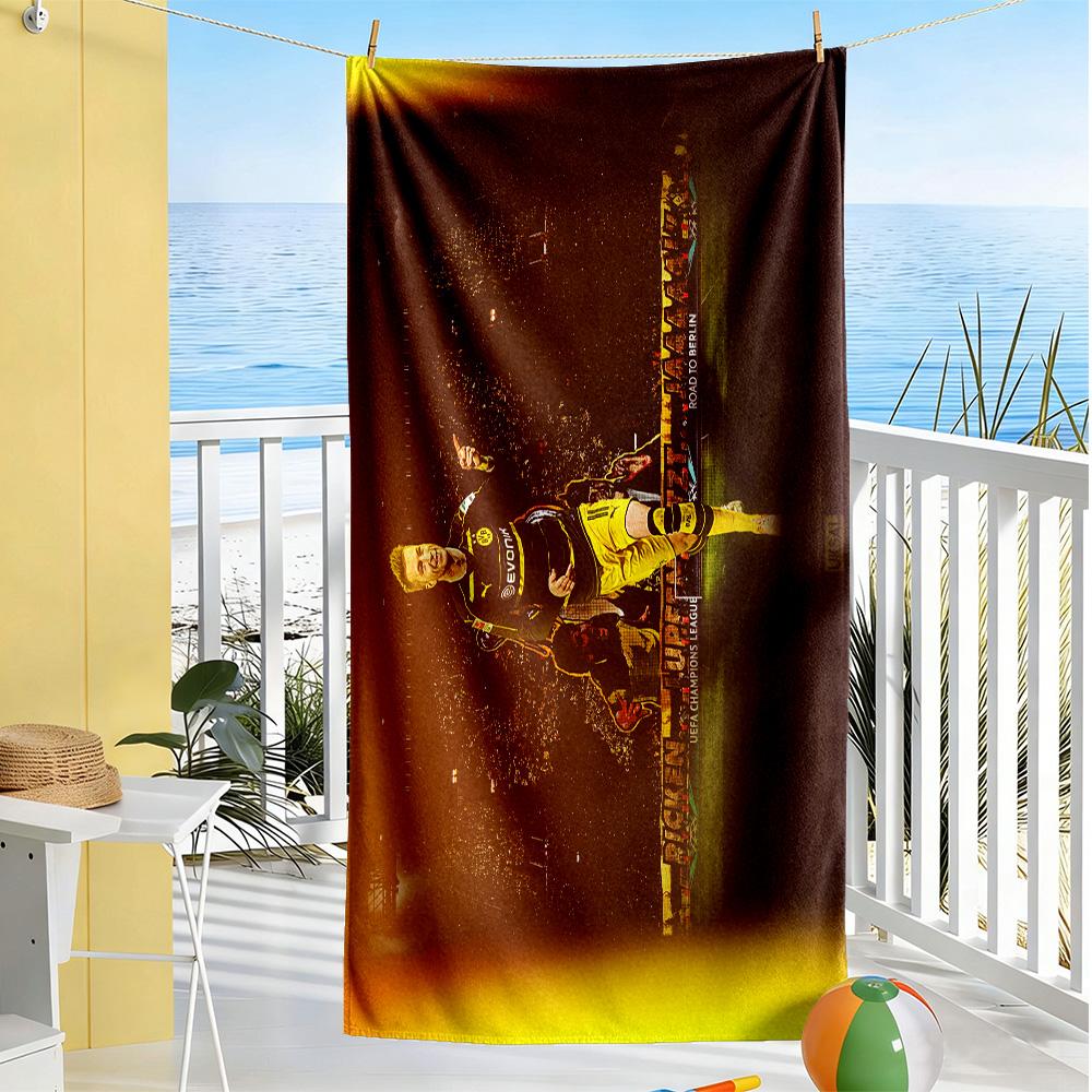 Soccer Player Action Beach Towel Soft Durable Quick-Dry Comfortable Lightweight Suitable for Sports, Travel, Swimming, Yoga, Bathroom, Beach, And Pool