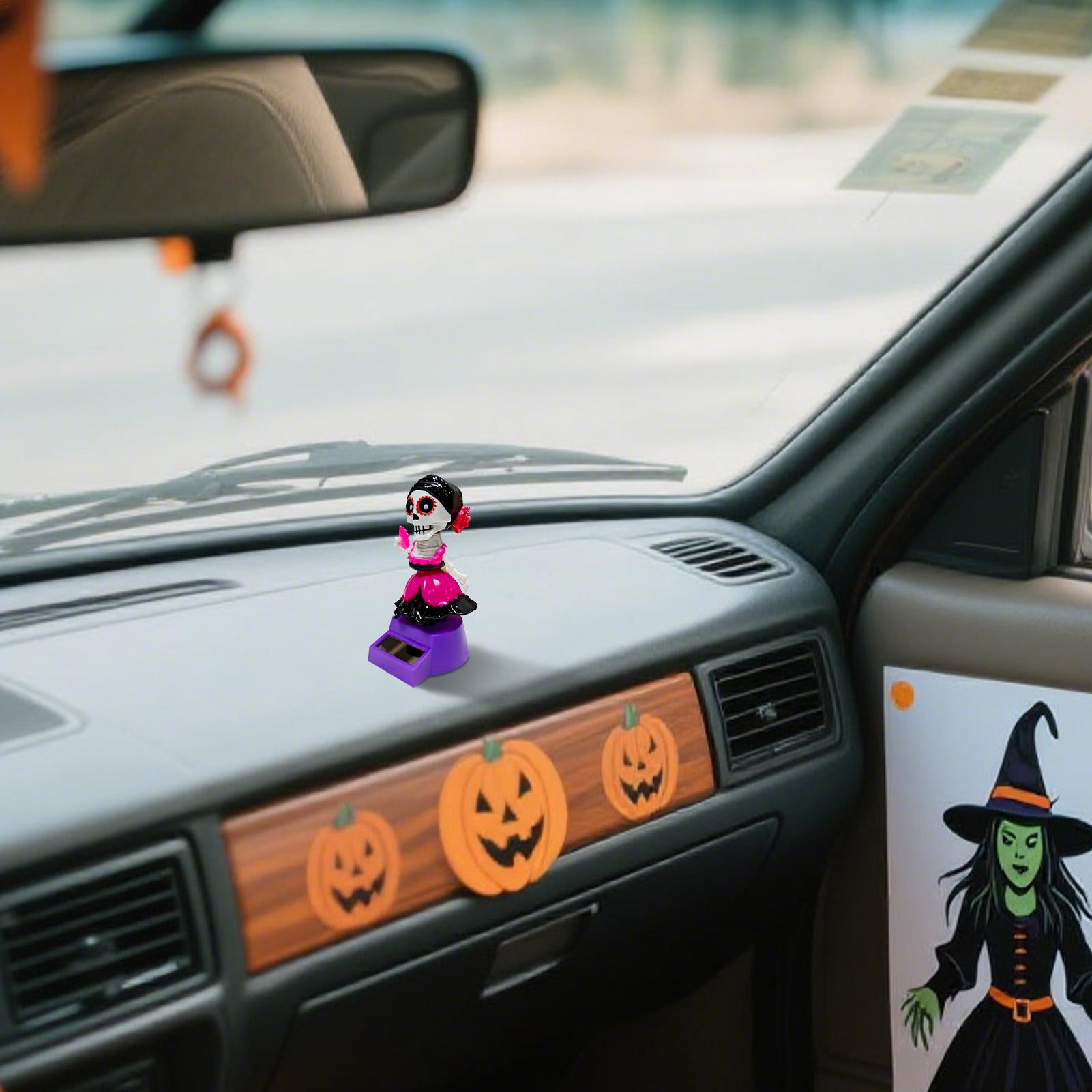 

Skeleton Car Decor Car Dashboard Decorations Solar-Powered Shaking Head Ornament For Desktop Interior Home Men Women Inside China Mainland