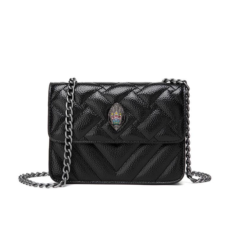 

Fashion Blocked Color Eagle Head Decoration Women Casual Shoulder Bag Chain