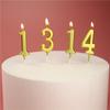 Gold Number Candles (0–9) – Multi-color Smokeless Birthday Set in PVC Box.