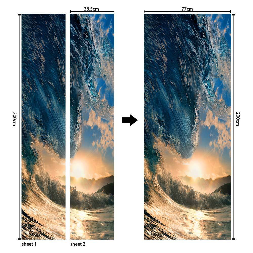 Creative Suspension Bridge Door Decoration Living Room Waterproof Self-Adhesive 3D Door Sticker Refurbished Wall Sticker Home