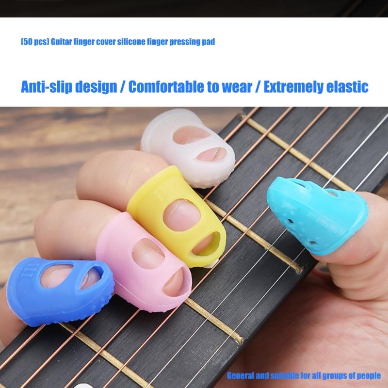 Breathable Silicones Guitar Finger Protectors For Left Hand Featuring Ventilation And Elastic Support For Long Duration Playing Session
