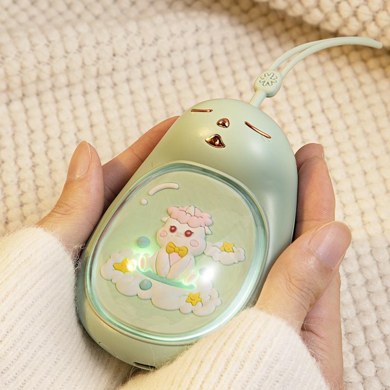 Cartoon Mini Hand Warmer: Cute, Portable, Rechargeable Electric Warmer for Babies and Pets.