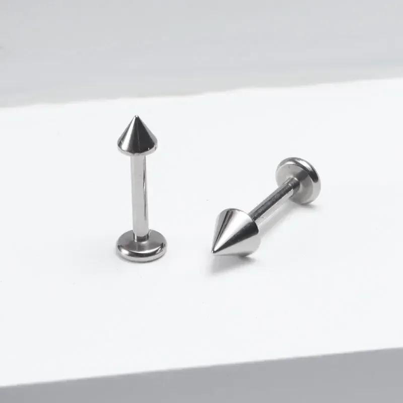 10pcs Implant Grade F136 Titanium Gothic Spike Labret Tragus Helix Bar Lip Bar Rings Stud Cartilage Ear Piercings Body Jewelry