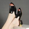 Women Slippers Rhinestone Low Heels Sandals Shoes Comfort Lady Open-Toe All-Match Female Slides 2024 New Summer Outdoor Leisure