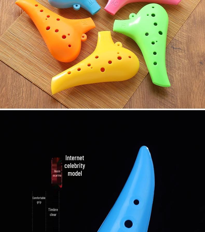 12-Hole Alto AC Ocarina: Stylish Beginner Instrument for Students
