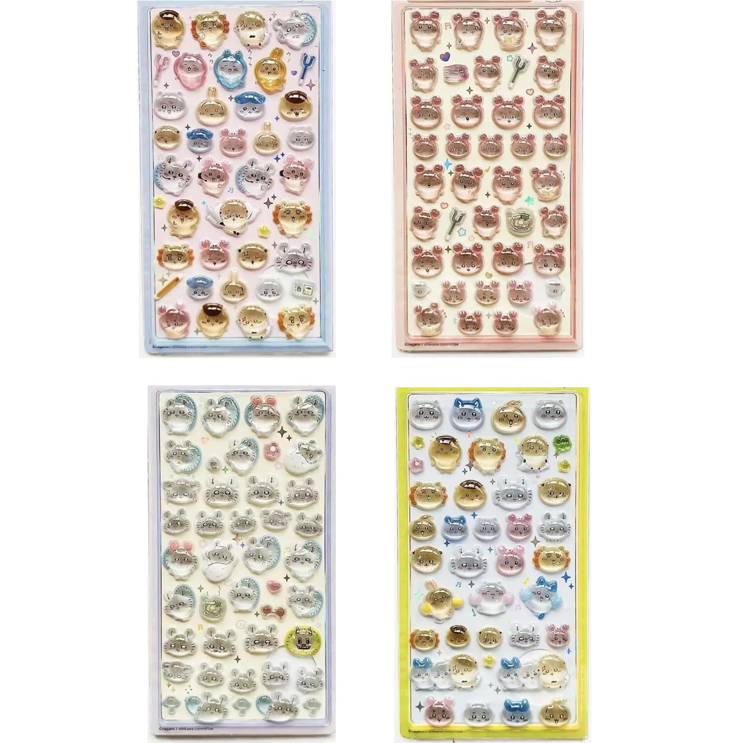 

4-Piece 3D Embossed Reward Stickers Set, Cute Glitter Deco for Kids, Removable DIY Gift