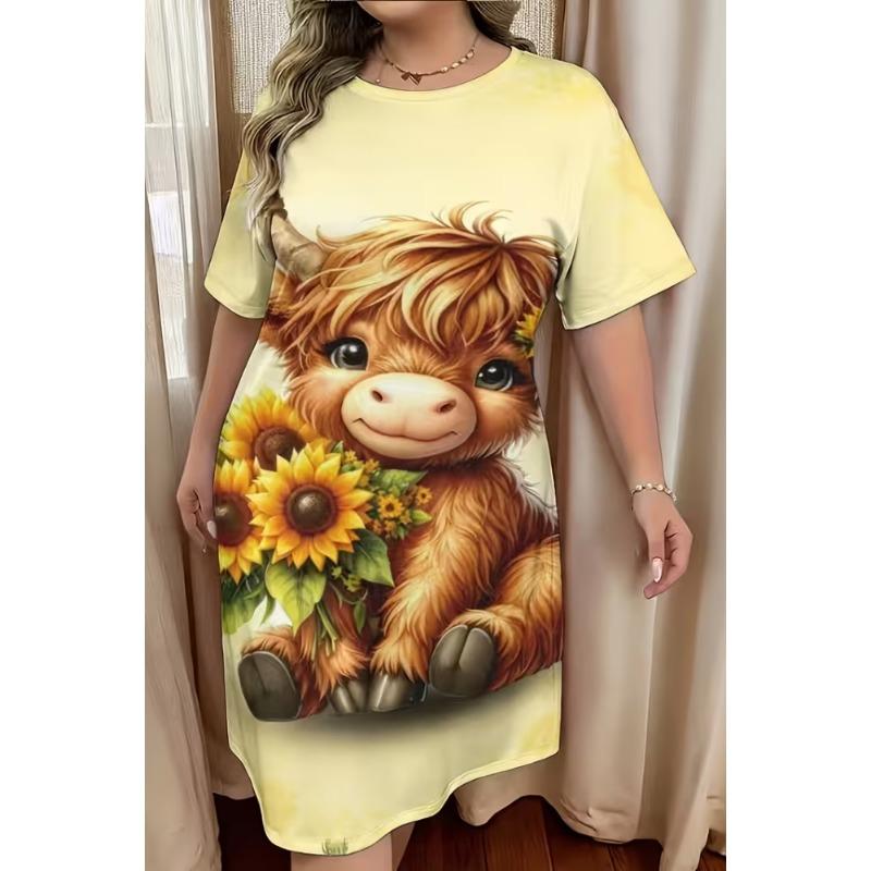 

Women s short-sleeved dress 8XL