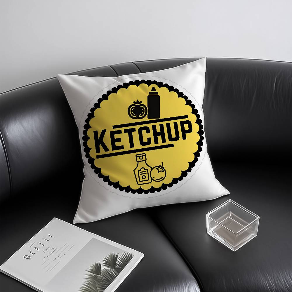 Lustiger K-ket-chup Etikett Kissenbezug Hausstaubmilbenabweisend Unsichtbarer Reißverschluss Sofa Bett