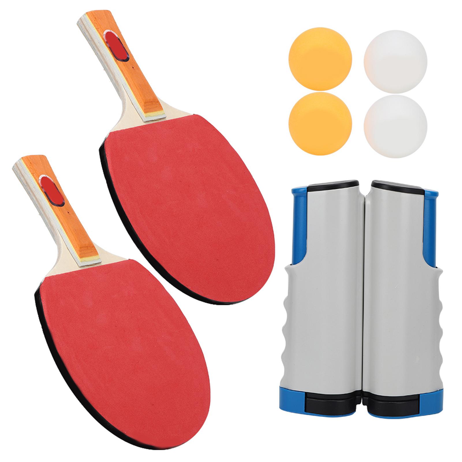 

Table Tennis Set Portable Telescopic Net Rack Rackets Ping Pong Balls Training AccessoriesWhite and blue