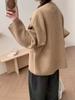 Korean version loose lazy wind knitted cardigan for women's autumn and winter thickened sweater jacket soft waxy warm thick
