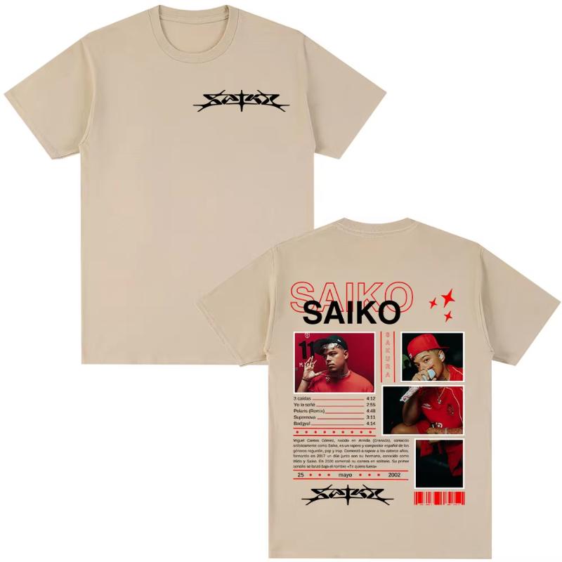 Rapper SAIKO SAKURA Album Merch Tee Shirt Men's Women Fashion Hip Hop T-shirt Casual Cotton Short Sleeves Oversized T Shirt