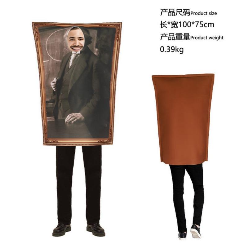 Halloween Mona Lisa 2 Costume Mural Costume Campus Event Performance Composite Sponge Suit Onesie