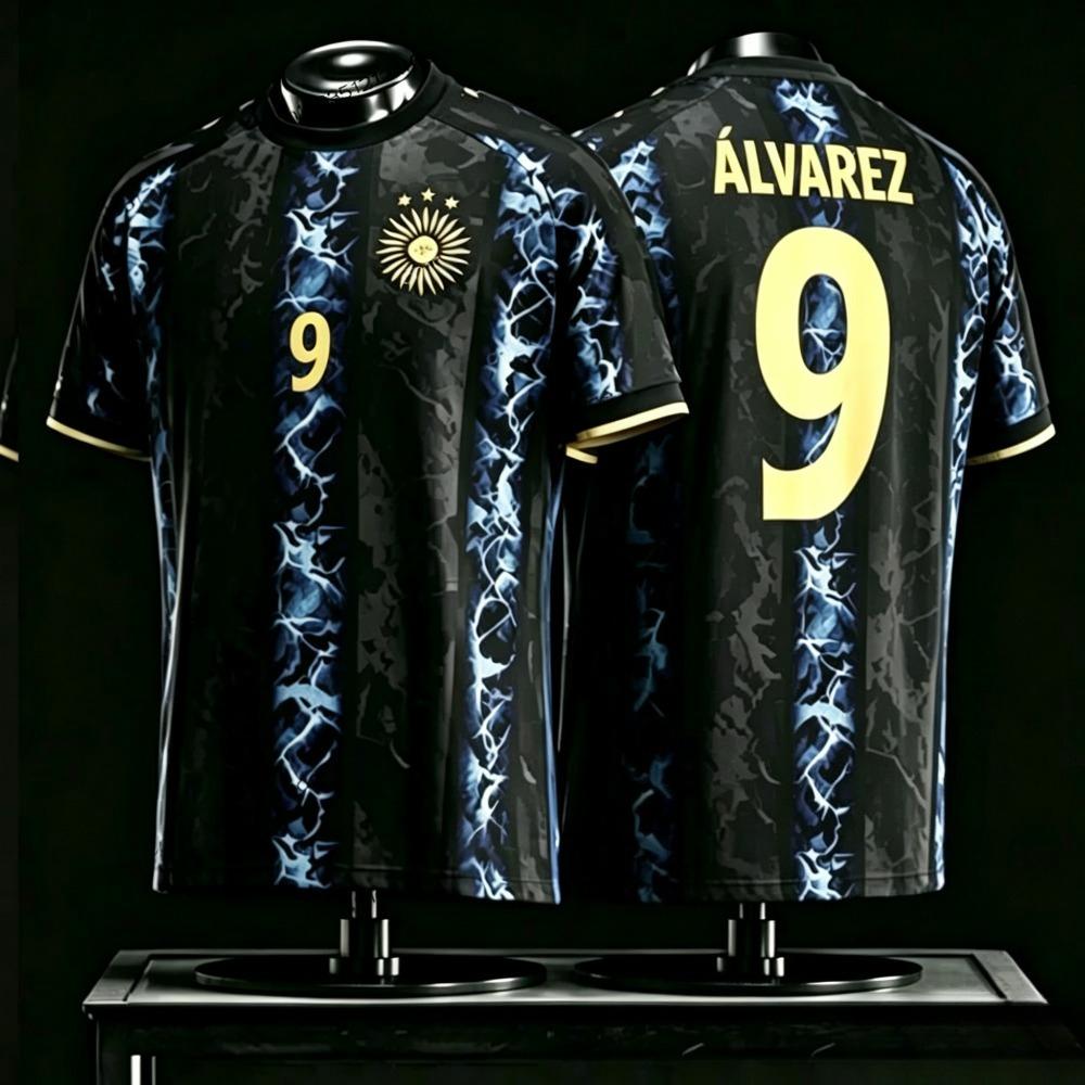 2026 Nouveau Maillot de Football Argentin Messi Décontracté Extérieur Respirant Séchage Rapide Manches Courtes T-shirt Haut d'Été
