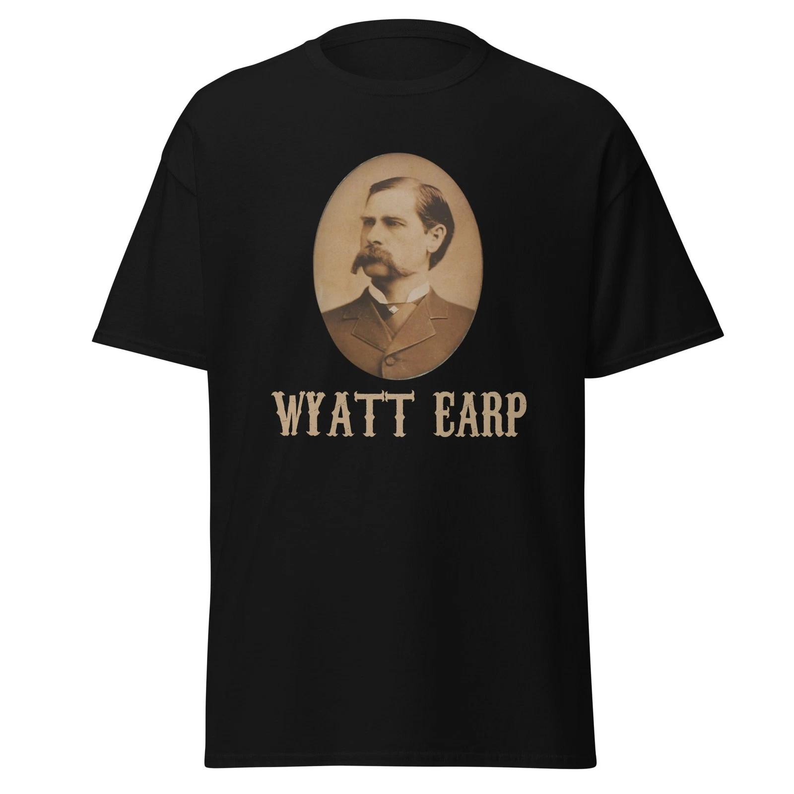 Real Wyatt Earp Portrait T-Shirt, Western Gunslinger Wild West Gift, Unisex XL