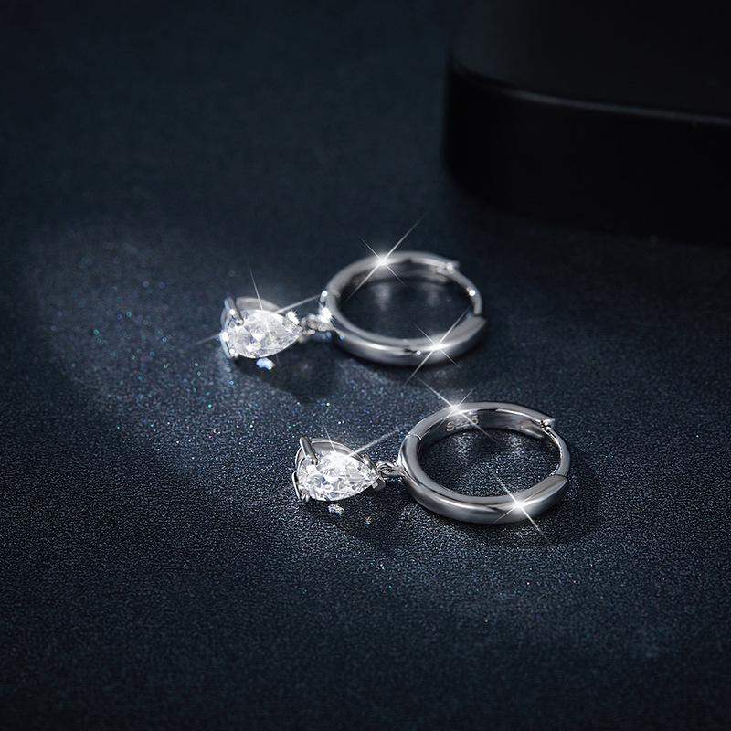 2025 4*6mm Teardrop Moissanite Earrings, Diamond-Tested, S925 Silver with 18k Gold Plating