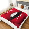 Sexy Lips Theme Pattern Flannel printed blanket suitable for all seasons suitable for living room office sofa and travel