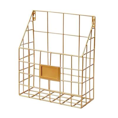 Portable Wall Mounted Magazine File Holder Metal Mesh Easy To Install Wire Basket Label Plate Lightweight Mail Organizer Office