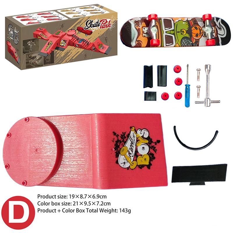1 Sada Mini Skateboard na Prsty Sada Dětské Sportovní Hračky na Prsty Hra Skateboard na Prsty Parkové Místo Schodová Rampa Scénické Rekvizity Dárek