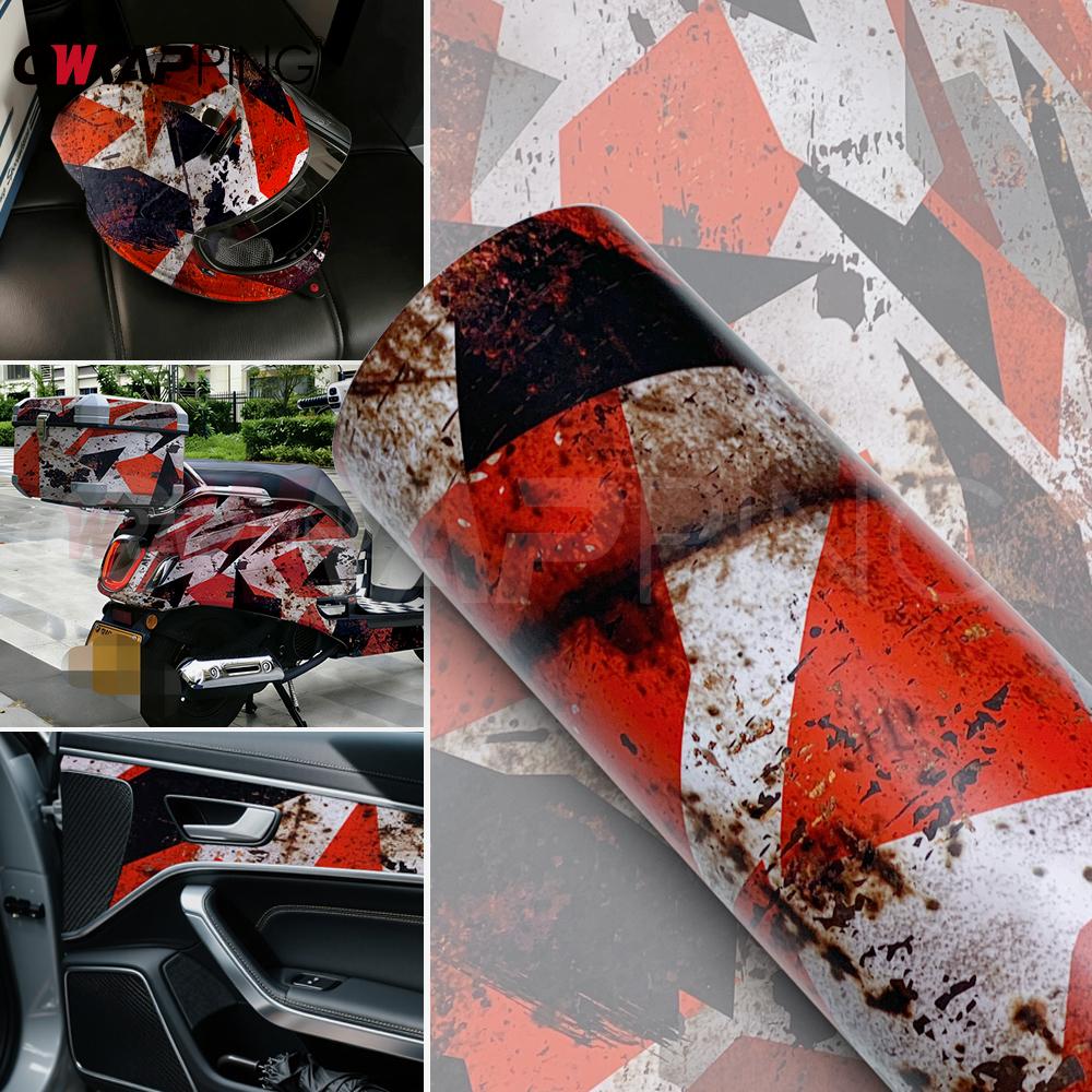 Rust Camouflage Vehicle Decoration Vinyl Paper for Car Tint Auto Outdoor Accessories Motorcycles Supplies Car Body Films Wrap