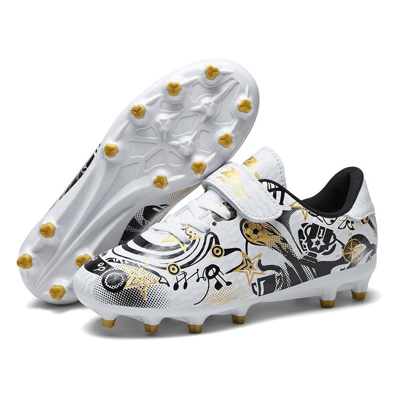 Children'S Football Shoes Tf Broken Nails Boys And Girls Teenagers Students Anti-Skid Ag Nails Leather Foot Velcro Training