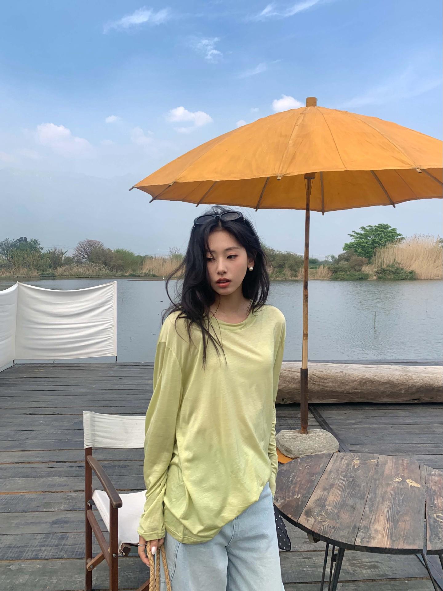 

Huang Zheng Women s Lightweight Breathable Sun Protection Cardigan - Loose Round Neck, 2025 Summer Fashion One Size світло-зелений колір