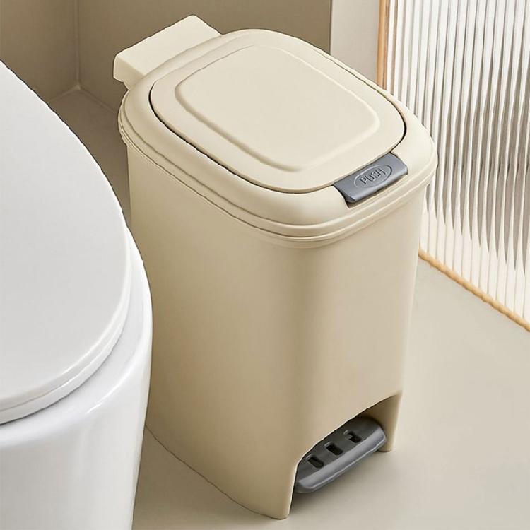Space Saving 8L 10L 15L Double Opening Waste Bin with Pedal Press Control for Home and School