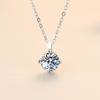 6.5mm Rond Geslepen Drie-klauw Solitaire Moissanite Hanger Ketting S925 Sterling Zilver Voor Vrouwen