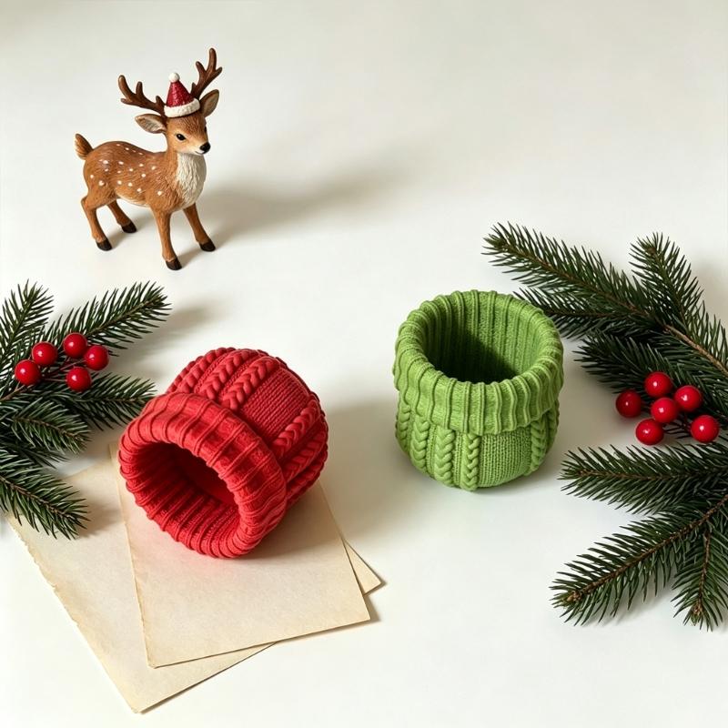Silicone Planter Casting Mold with Alternating Cable-Knit Panels and a Round Open-Top Form for Resin, Cement, Concrete, and Home Accent Projects