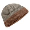 New Style Unisex Warm Dandy Winter Hat Heat Metal Label Plush Fur Lined Soft Beanie Hat Thick Hats For Women Men Knitted Hat