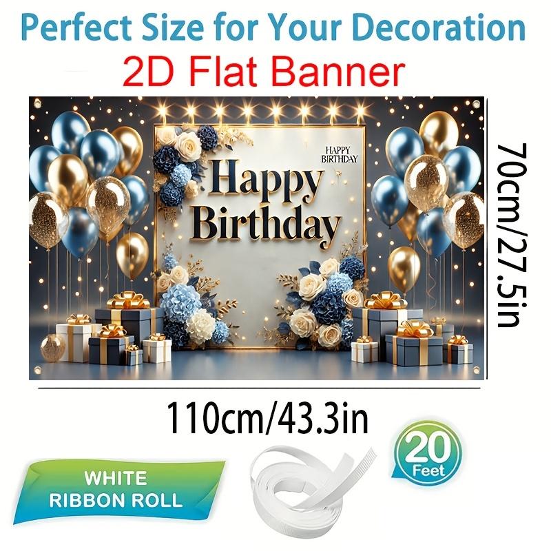 1Pcs Happy Birthday Balloons Flowers Gift Box Decoration Background Birthday Backdrop Decorations For Photo Studio Booth Party