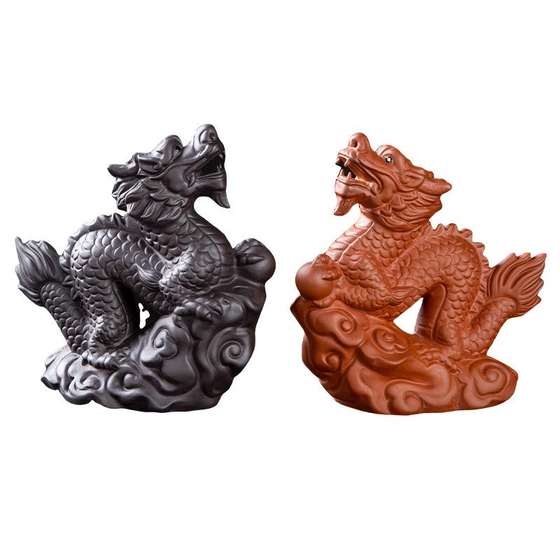 Purple Clay Zodiac Animal Horse Tea Pet Ornament – Cute, Creative Tea Table Dragon Mascot Decoration