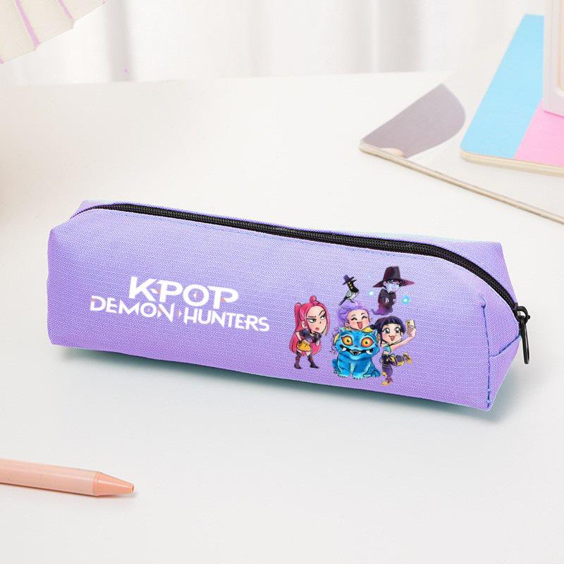 K-pop Demon Hunter Girl Group Cartoon Pencil Case - Oxford Cloth Stationery Bag for Primary Students