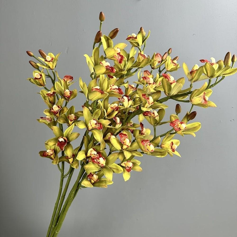 Real Touch Simulation Cymbidiums Handmade Artificial Orchid Flower Fake Flowers Home Decoration