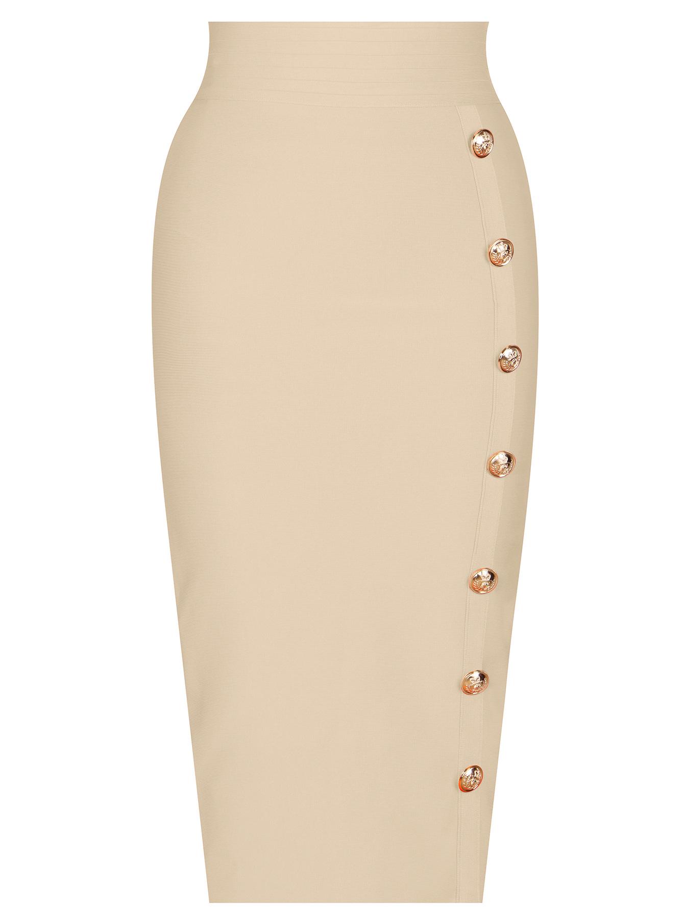 

Женская юбка-бандаж с металлической пряжкой - 10 цветов, профессиональная и универсальная одежда Medium абрикосовый