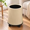 Large Cylindrical Waste Bin with Caster Wheels Sturdy Open-Top