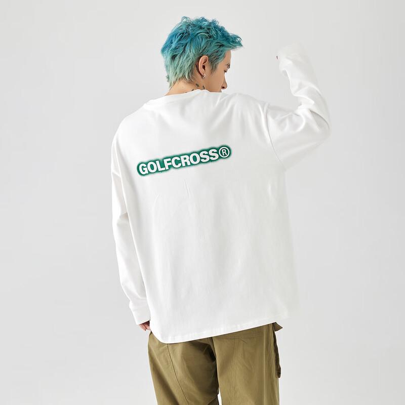 GOLFCROSS Shadow Logo Pure Cotton Long Sleeve T-Shirt