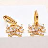 Elegant Butterfly Pendant Earrings with Copper Inlaid Zirconia