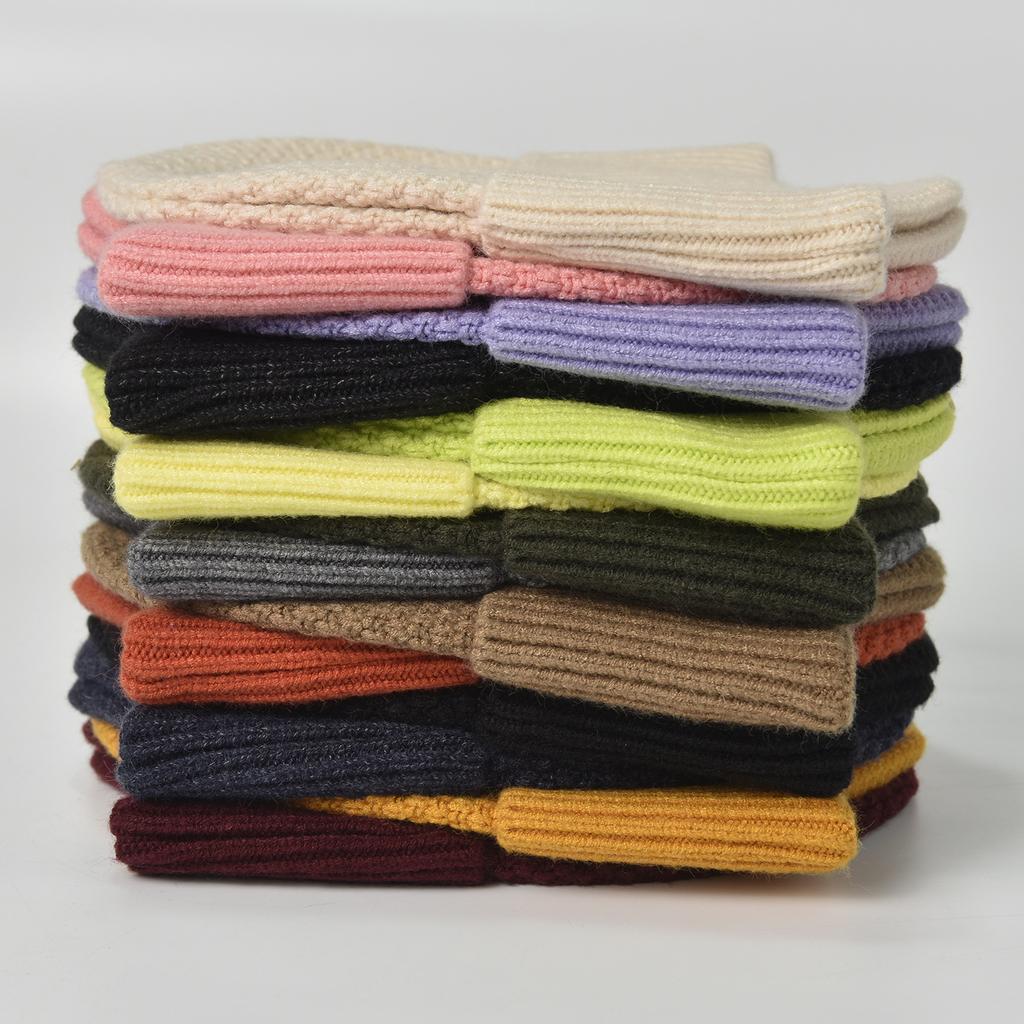 New Style Thickened Knitted Wool Beanie for Men Winter Warmth Pull-Over Hat Cold-Proof Windproof Head Cover Ear-Warming Hat for Men and Women