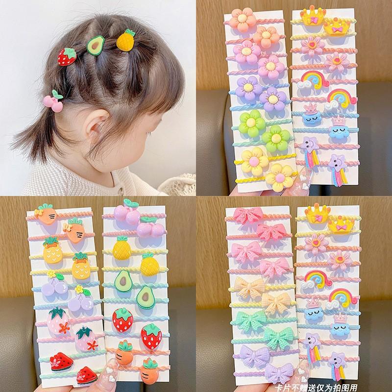 10pcs/Set New Rubber Band for Children Cartoon Hair Band New High Elasticity Sweet Cute Baby Hair Rope Girls Hair Accessories