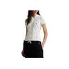 Polo Ralph Lauren FW25 Slim Fit Zopfmuster Baumwoll-Polohemd Damen Oberteile Weiß WMPOKNINB920265-100